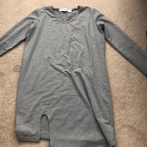 Long sleeve slit dress